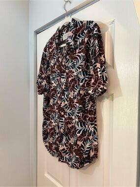 Thread Wave Tropical Button Up Shirt Mens Large Rayon Hawaiian Camp